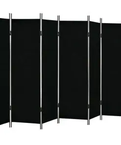 vidaXL 6-Panel Room Divider Black 300×180 cm