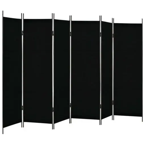 vidaXL 6-Panel Room Divider Black 300×180 cm