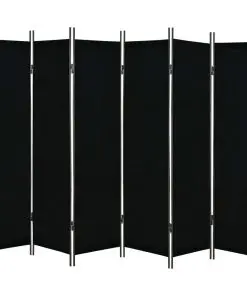 vidaXL 6-Panel Room Divider Black 300×180 cm