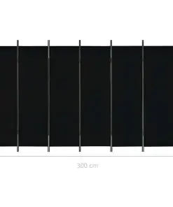 vidaXL 6-Panel Room Divider Black 300×180 cm
