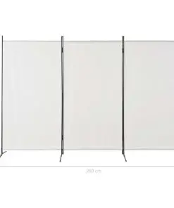280267 vidaXL 3-Panel Room Divider White 260×180 cm