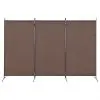 280268 vidaXL 3-Panel Room Divider Brown 260×180 cm 280268 vidaXL 3-Panel Room Divider Brown 260×180 cm