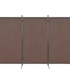 280268 vidaXL 3-Panel Room Divider Brown 260×180 cm
