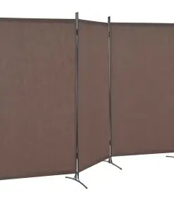 280268 vidaXL 3-Panel Room Divider Brown 260×180 cm