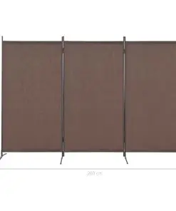 280268 vidaXL 3-Panel Room Divider Brown 260×180 cm