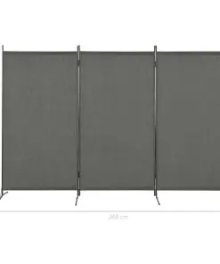 280269 vidaXL 3-Panel Room Divider Anthracite 260×180 cm