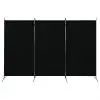 280270 vidaXL 3-Panel Room Divider Black 260×180 cm