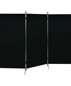 280270 vidaXL 3-Panel Room Divider Black 260×180 cm