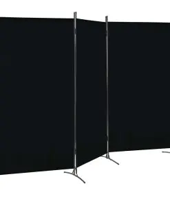 280270 vidaXL 3-Panel Room Divider Black 260×180 cm
