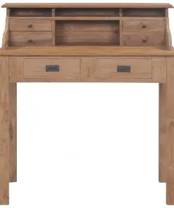 vidaXL Desk 90x50x100 cm Solid Teak Wood