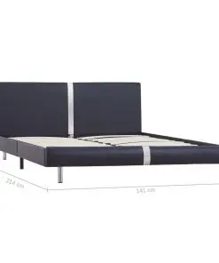 vidaXL Bed Frame Black Faux Leather King Single
