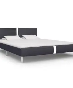 vidaXL Bed Frame Black Faux Leather Double