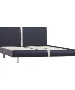 vidaXL Bed Frame Black Faux Leather Double