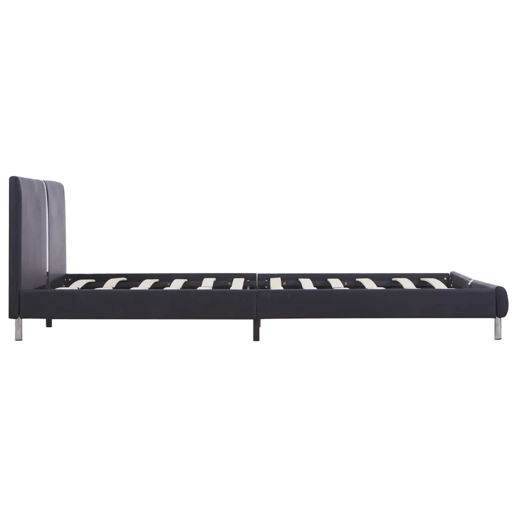 vidaXL Bed Frame Black Faux Leather Queen