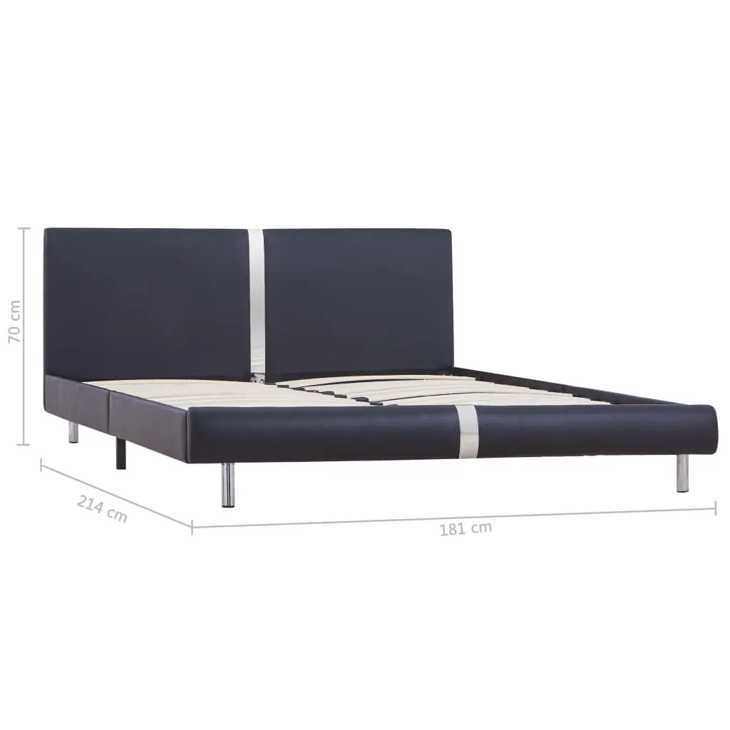 vidaXL Bed Frame Black Faux Leather Queen