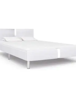 vidaXL Bed Frame White Faux Leather Double