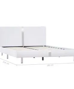 vidaXL Bed Frame White Faux Leather Double
