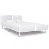 vidaXL Bed Frame White Faux Leather Queen vidaXL Bed Frame White Faux Leather Queen