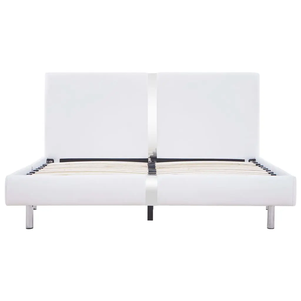vidaXL Bed Frame White Faux Leather King