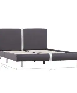vidaXL Bed Frame Grey Faux Leather King Single