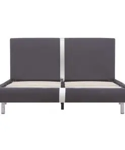 vidaXL Bed Frame Grey Faux Leather Queen