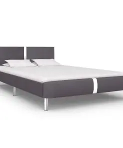vidaXL Bed Frame Grey Faux Leather King
