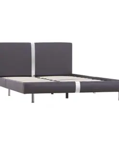 vidaXL Bed Frame Grey Faux Leather King