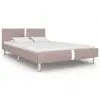 vidaXL Bed Frame Cappuccino Faux Leather King Single