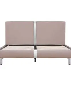 vidaXL Bed Frame Cappuccino Faux Leather King Single