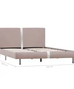 vidaXL Bed Frame Cappuccino Faux Leather Double