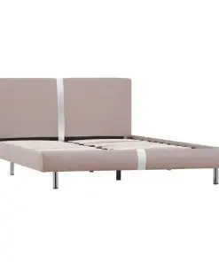 vidaXL Bed Frame Cappuccino Faux Leather Queen