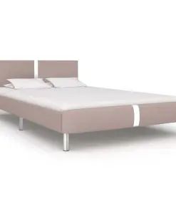 vidaXL Bed Frame Cappuccino Faux Leather King