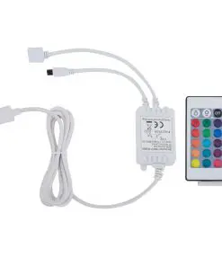 vidaXL Bed Frame with LED Black Faux Leather Double