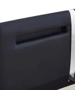 vidaXL Bed Frame with LED Black Faux Leather Queen