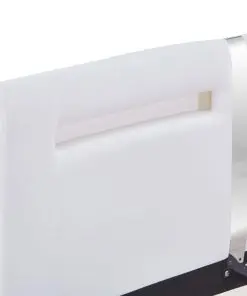 vidaXL Bed Frame with LED White Faux Leather Double