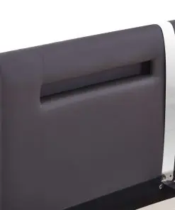 vidaXL Bed Frame with LED Grey Faux Leather Queen