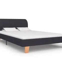 vidaXL Bed Frame Dark Grey Fabric King Single