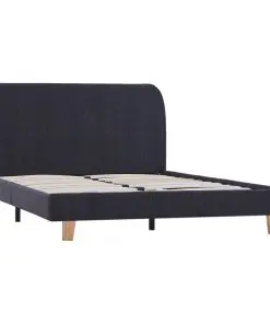 vidaXL Bed Frame Dark Grey Fabric King Single