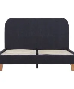 vidaXL Bed Frame Dark Grey Fabric King Single