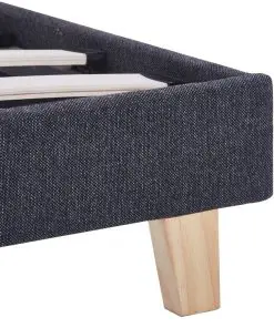 vidaXL Bed Frame Dark Grey Fabric King Single