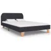 vidaXL Bed Frame Dark Grey Fabric Double