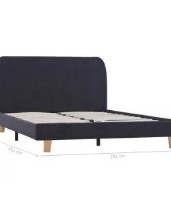 vidaXL Bed Frame Dark Grey Fabric King