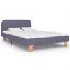 vidaXL Bed Frame Light Grey Fabric King Single