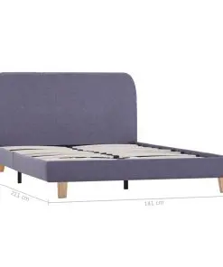 vidaXL Bed Frame Light Grey Fabric King Single