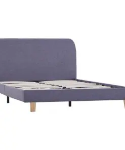 vidaXL Bed Frame Light Grey Fabric Double