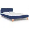 vidaXL Bed Frame Blue Fabric Double