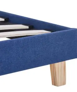 vidaXL Bed Frame Blue Fabric King
