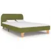 vidaXL Bed Frame Green Fabric King Single