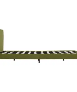 vidaXL Bed Frame Green Fabric King Single