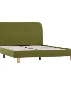 vidaXL Bed Frame Green Fabric Double